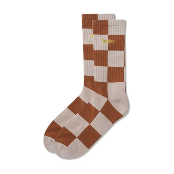 Butter Goods - Checkered Socks Sand/Brown.