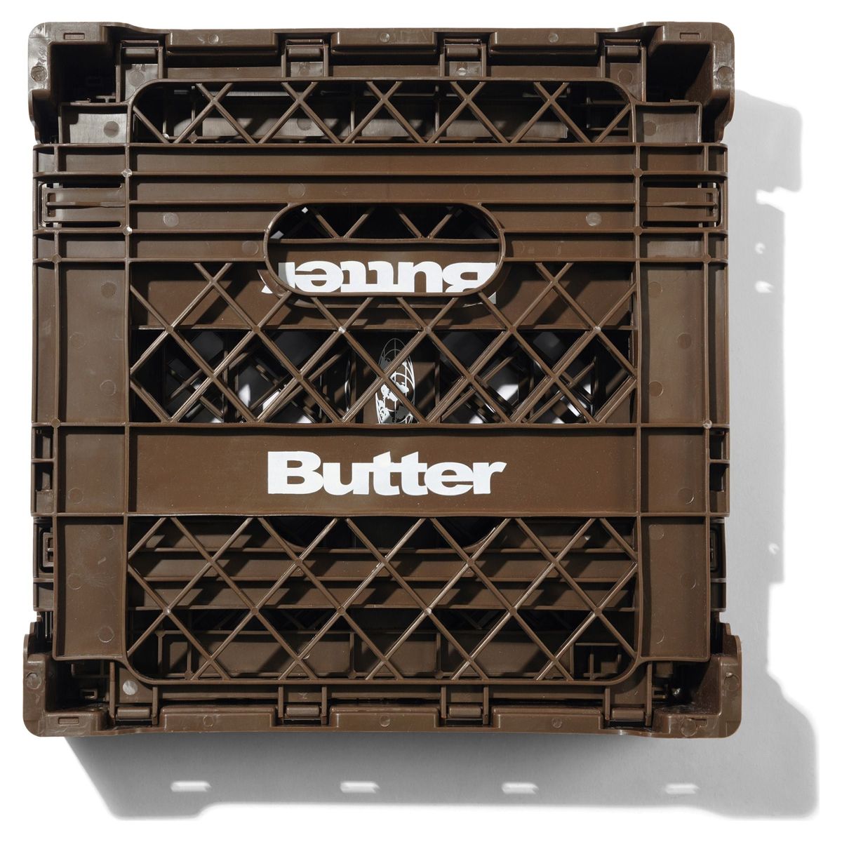 Butter Goods Collapsable Record Crate Brown - folded