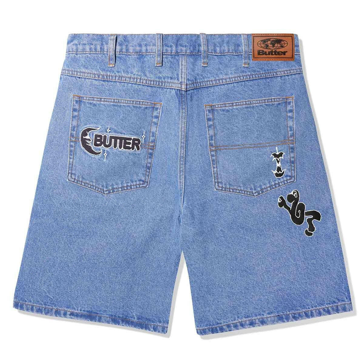 Butter Goods - Critter Baggy Denim Shorts Washed Indigo.