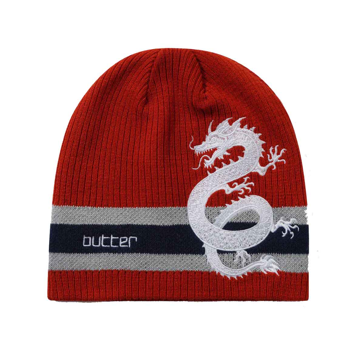 Butter Goods Dragon Skully Beanie Red Front