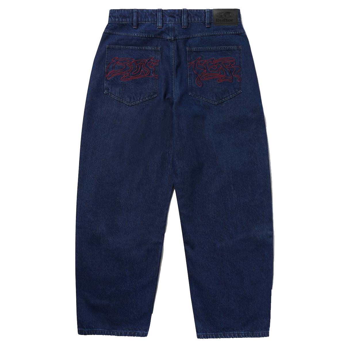 Butter Goods Drummer Baggy Denim Jeans Raw Dark Indigo Back