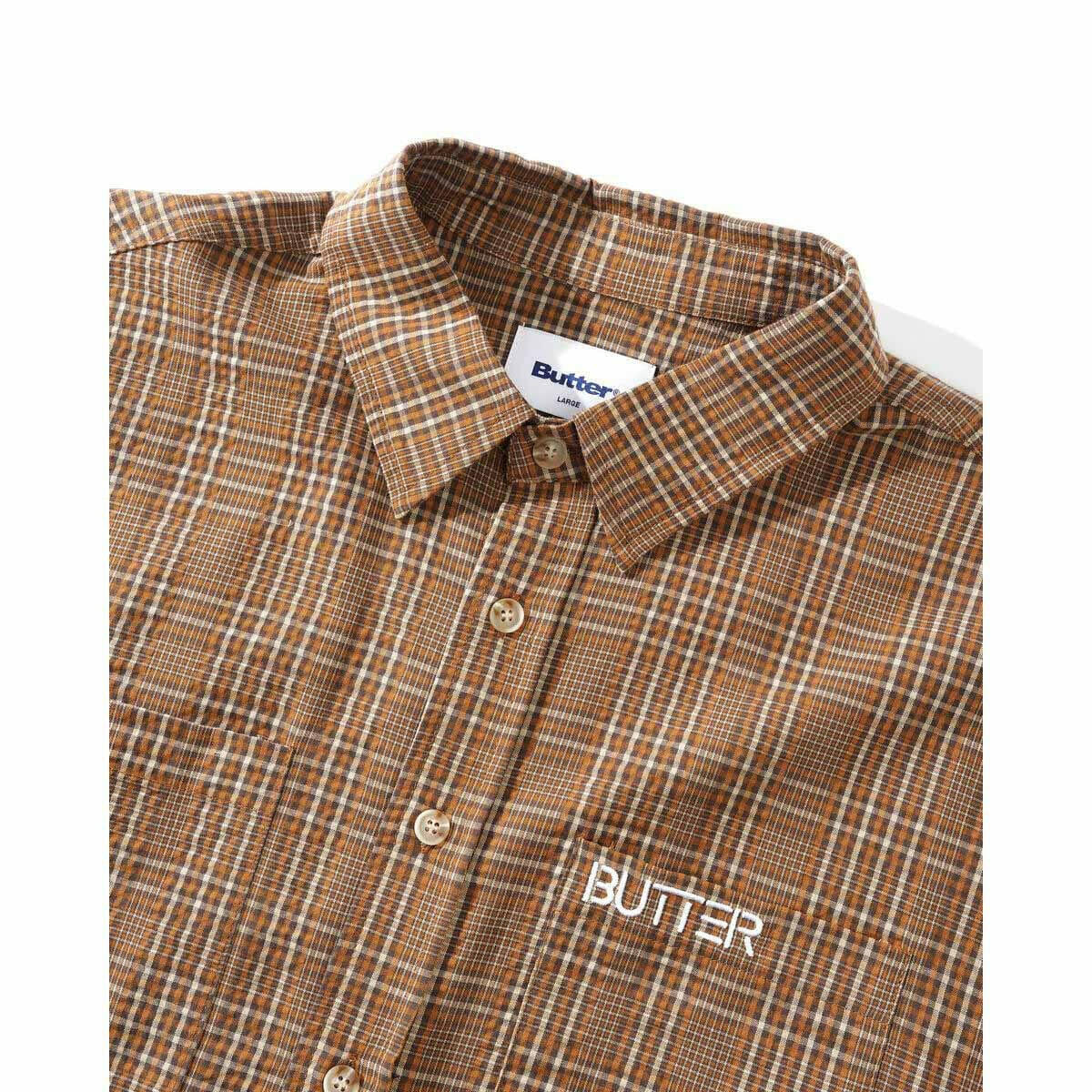 Butter Goods - Equipt Plaid L/S Shirt Oak.