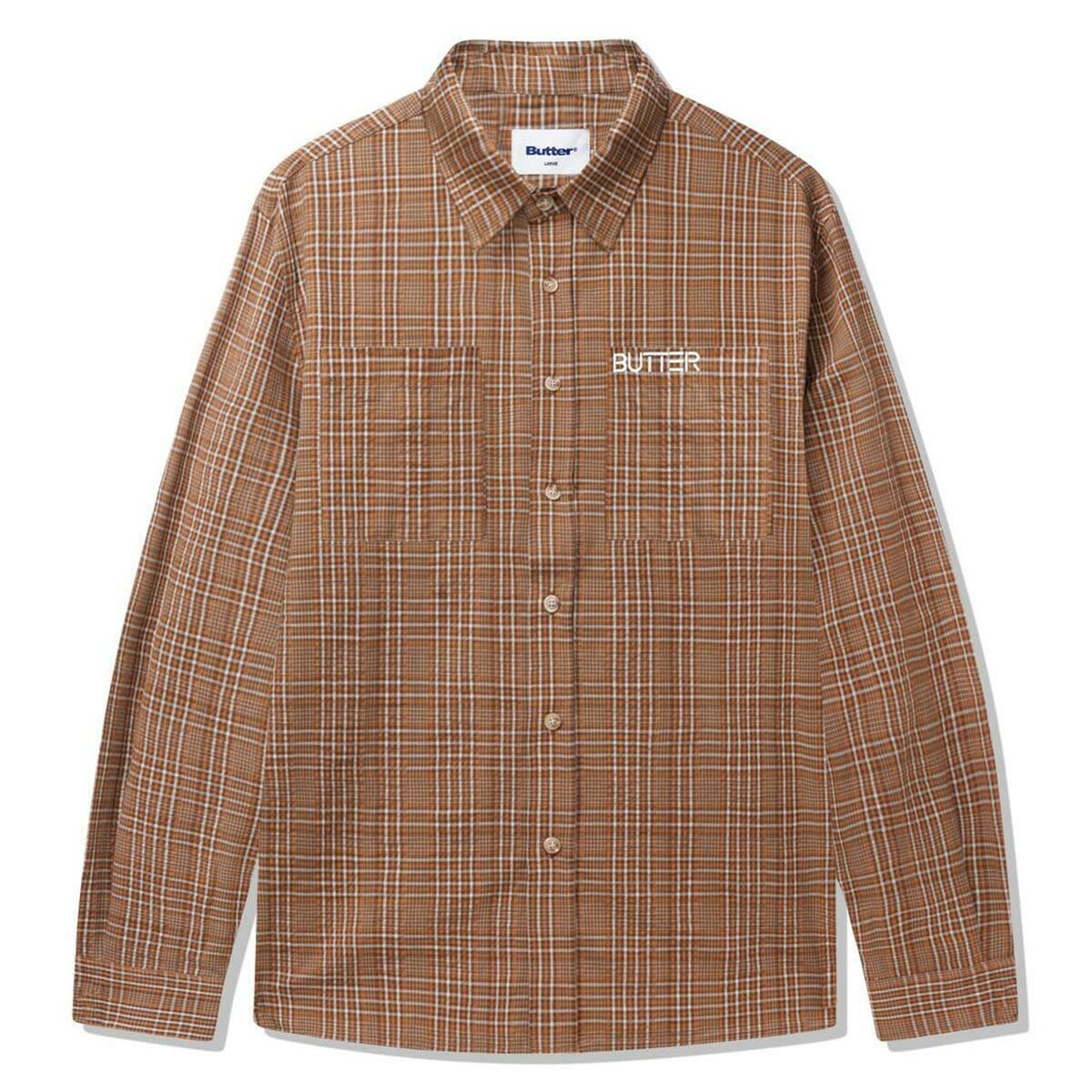 Butter Goods - Equipt Plaid L/S Shirt Oak.