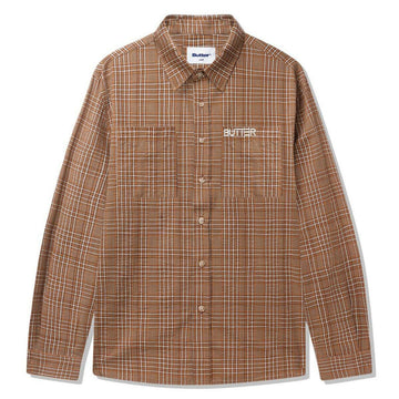 Butter Goods - Equipt Plaid L/S Shirt Oak.
