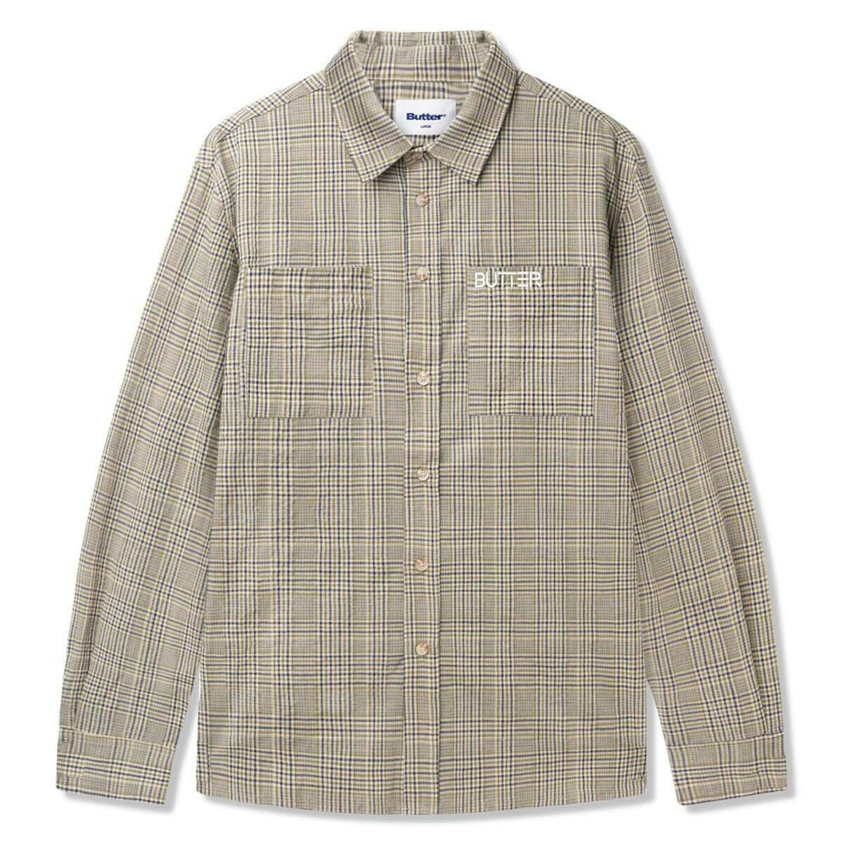 Butter Goods - Equipt Plaid L/S Shirt Olive.