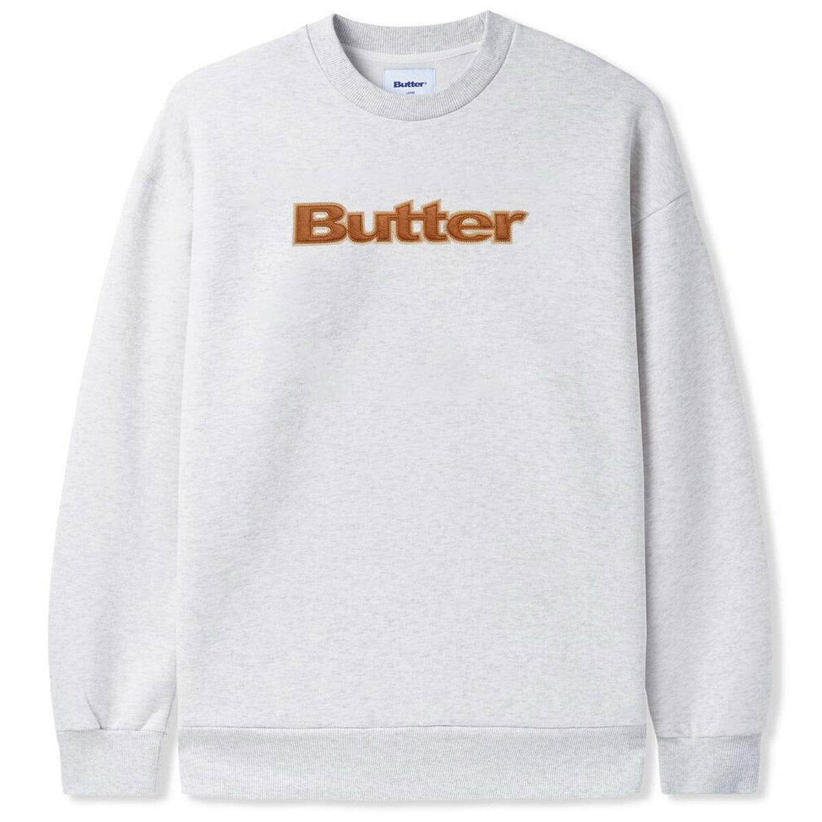 Butter Goods - Felt Logo Applique Crew Ash Grey.