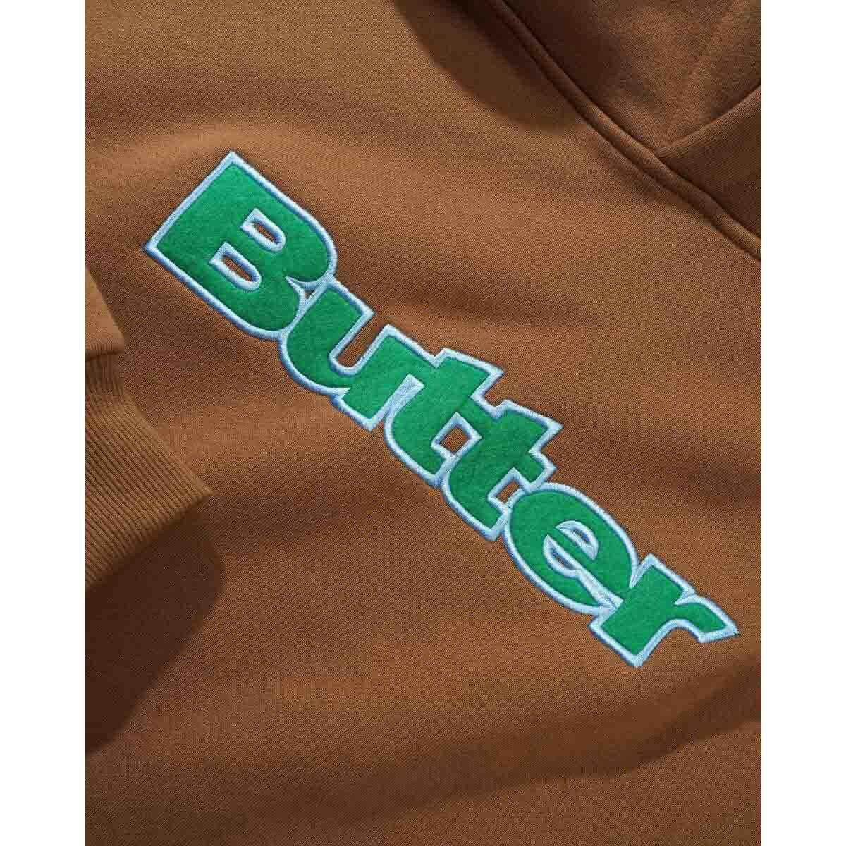 Butter Goods - Felt Logo Applique Hoodie Brown.