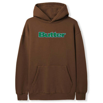 Butter Goods - Felt Logo Applique Hoodie Brown.