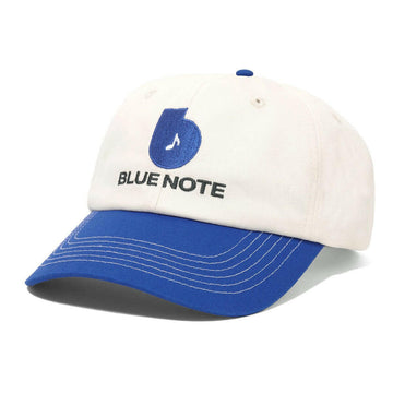 Butter Goods - Blue Note Finest Logo 6 Panel Cap Natural/Royal Blue.