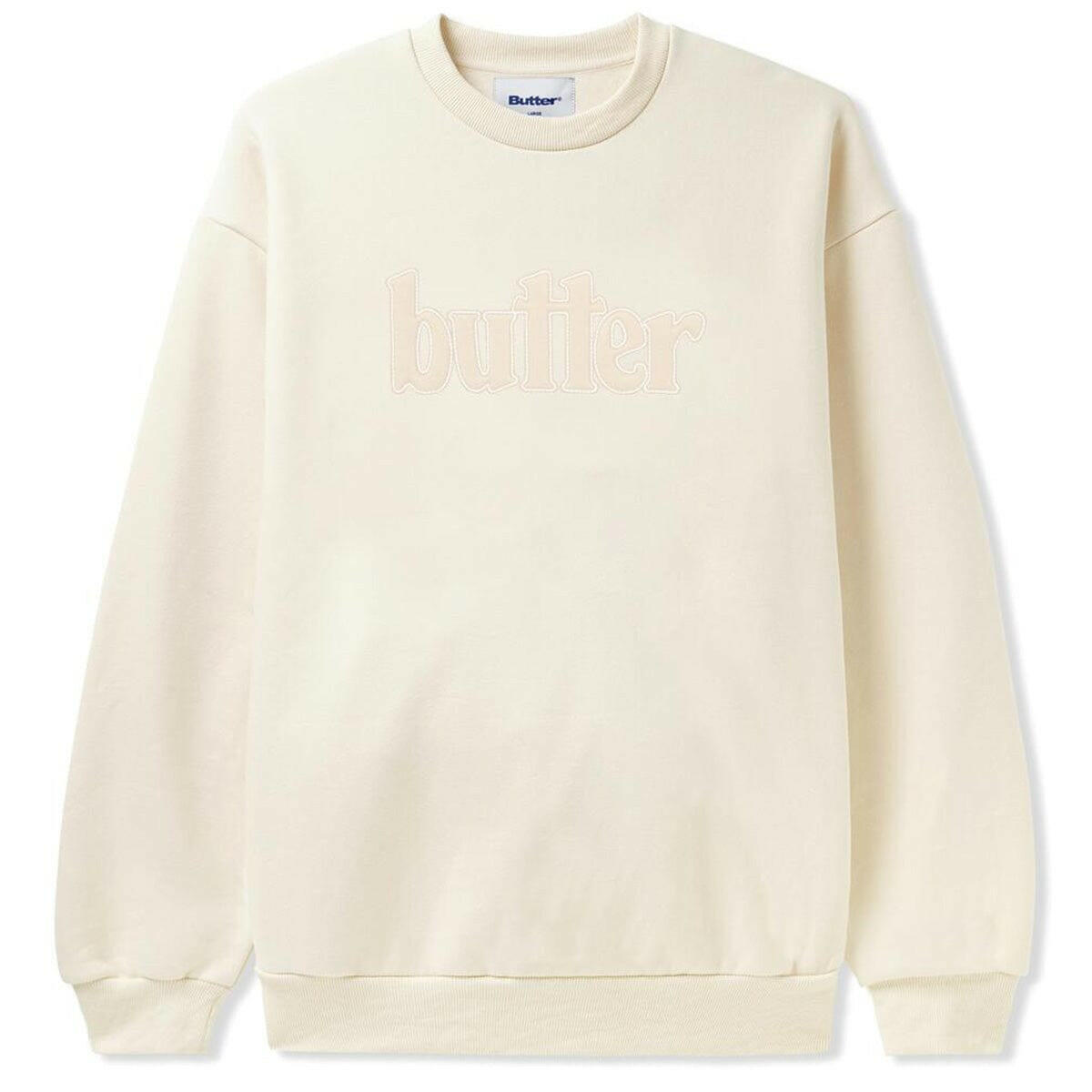 Butter Goods - Fleece Applique Crew Cream.