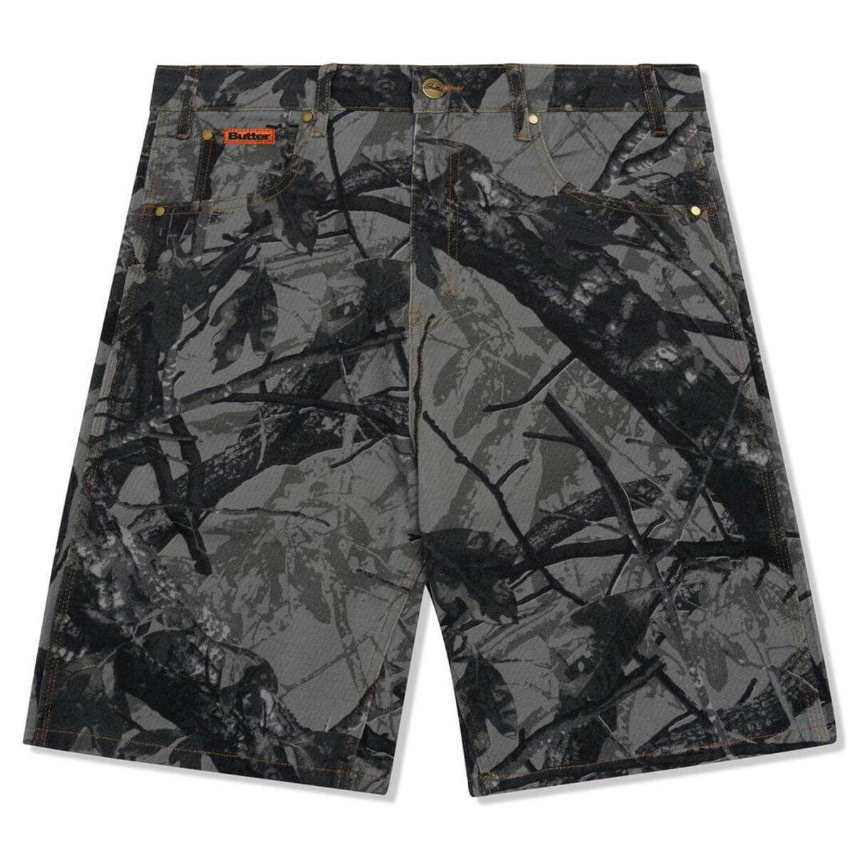 Butter Goods - Foliage Camo Denim Shorts Black.