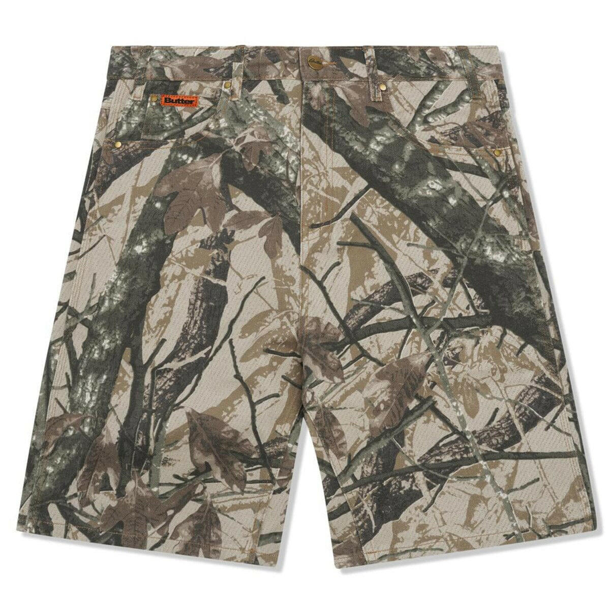 Butter Goods - Foliage Camo Denim Shorts Tan.