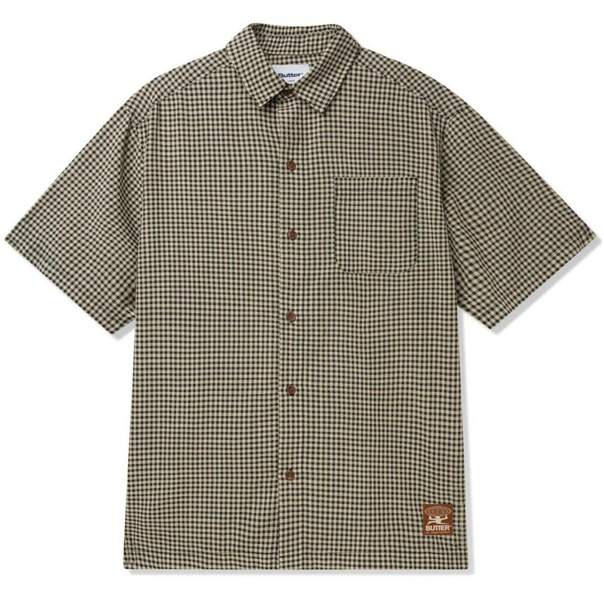 Butter Goods - Gingham S/S Shirt Natural/Black.