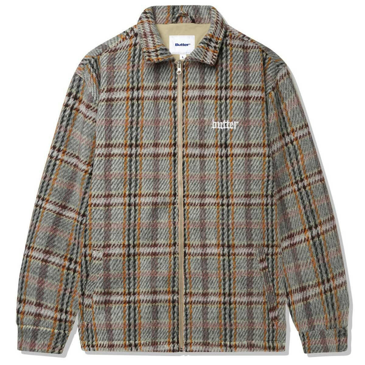 Butter Goods Heavy Plaid Jacket Burgundy/Blush/Gold