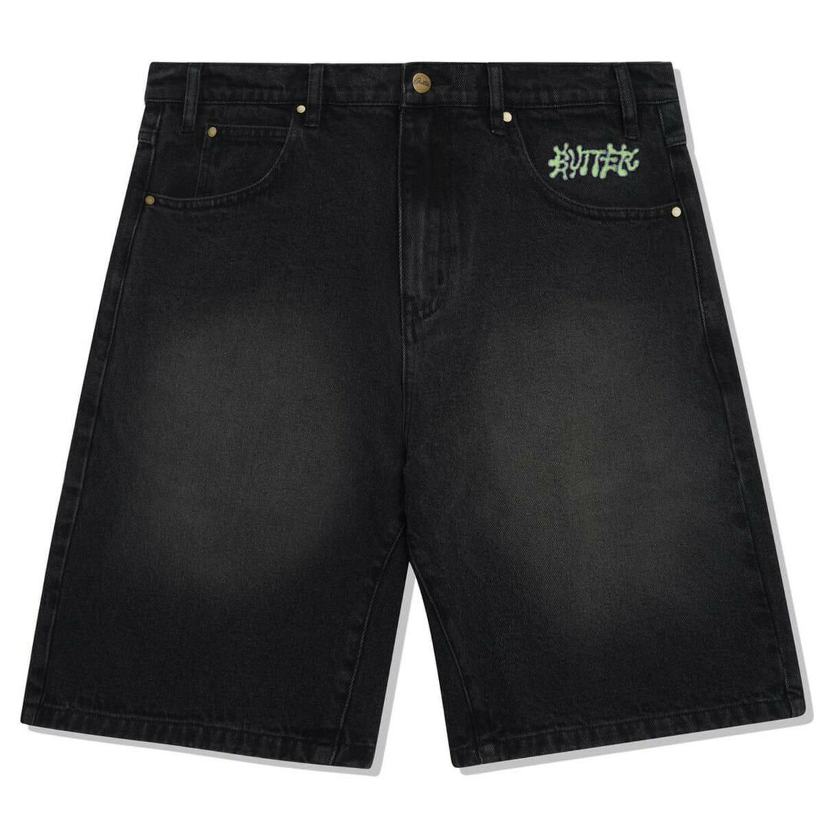 Butter Goods - Ink Denim Shorts Worn Black.