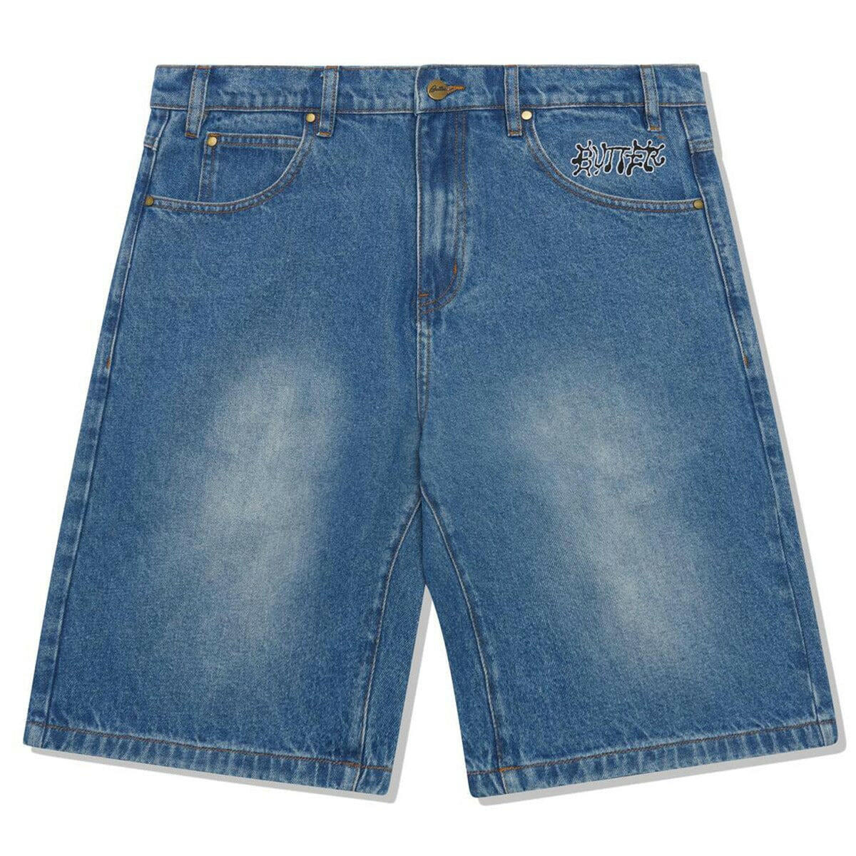 Butter Goods - Ink Denim Shorts Worn Blue.
