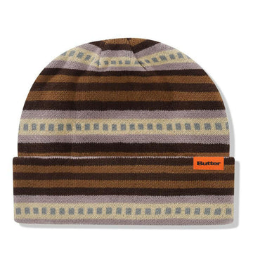 Butter Goods - Linear Cuff Beanie Brown/Tan.