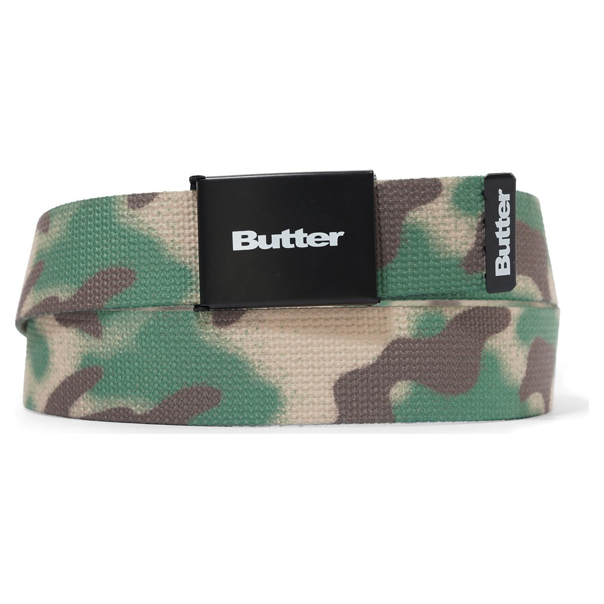 Butter Goods Logo Woven Belt Spray Camo - front