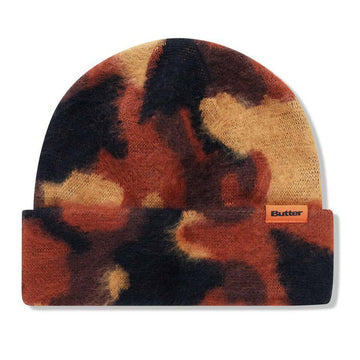Butter Goods - Mohair Camo Cuff Beanie Burnt Orange.