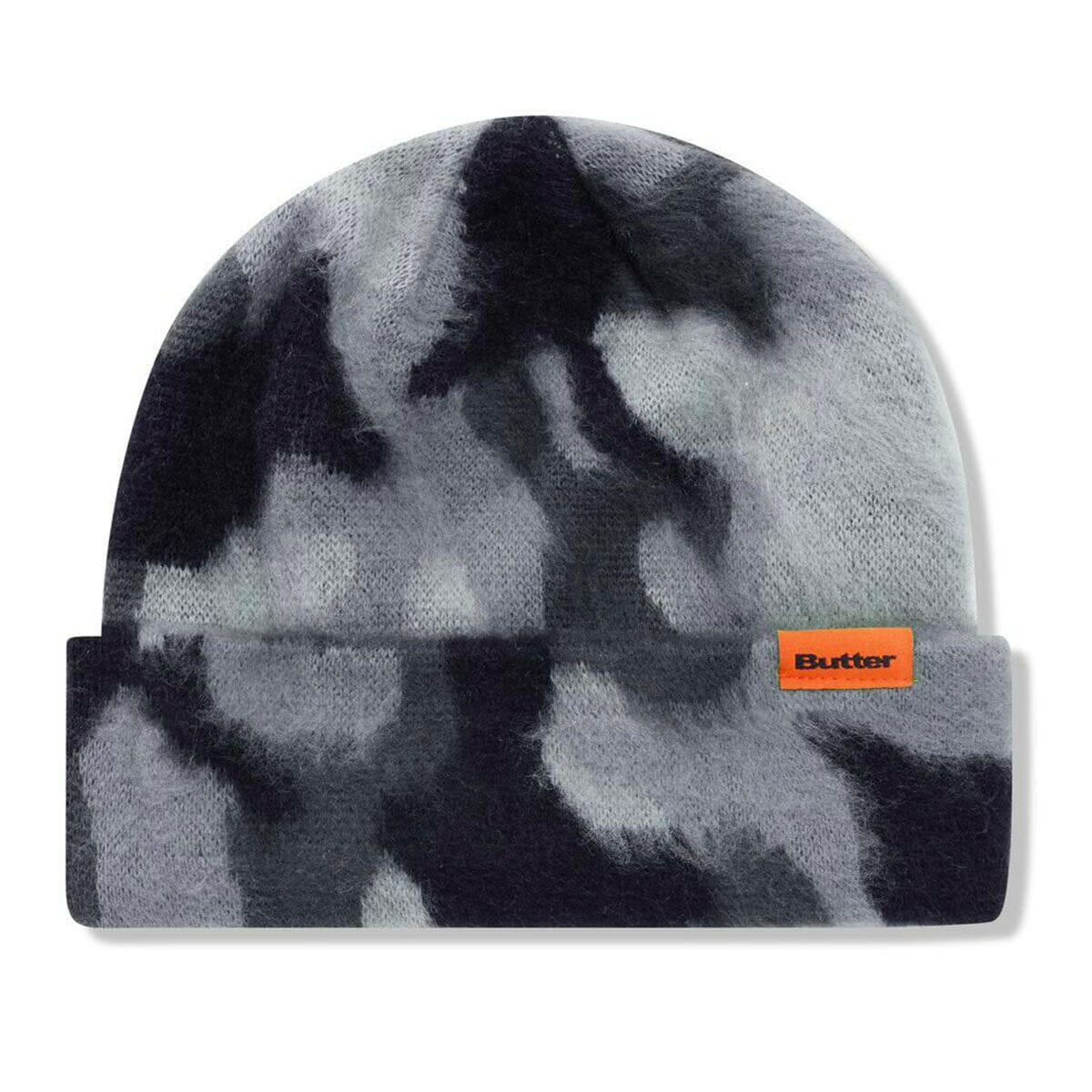 Butter Goods - Mohair Camo Cuff Beanie Charcoal.