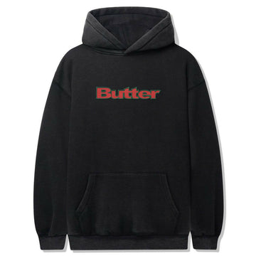 Butter Goods - Nylon Logo Applique Hoodie Black.
