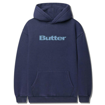 Butter Goods - Nylon Logo Applique Hoodie Navy.