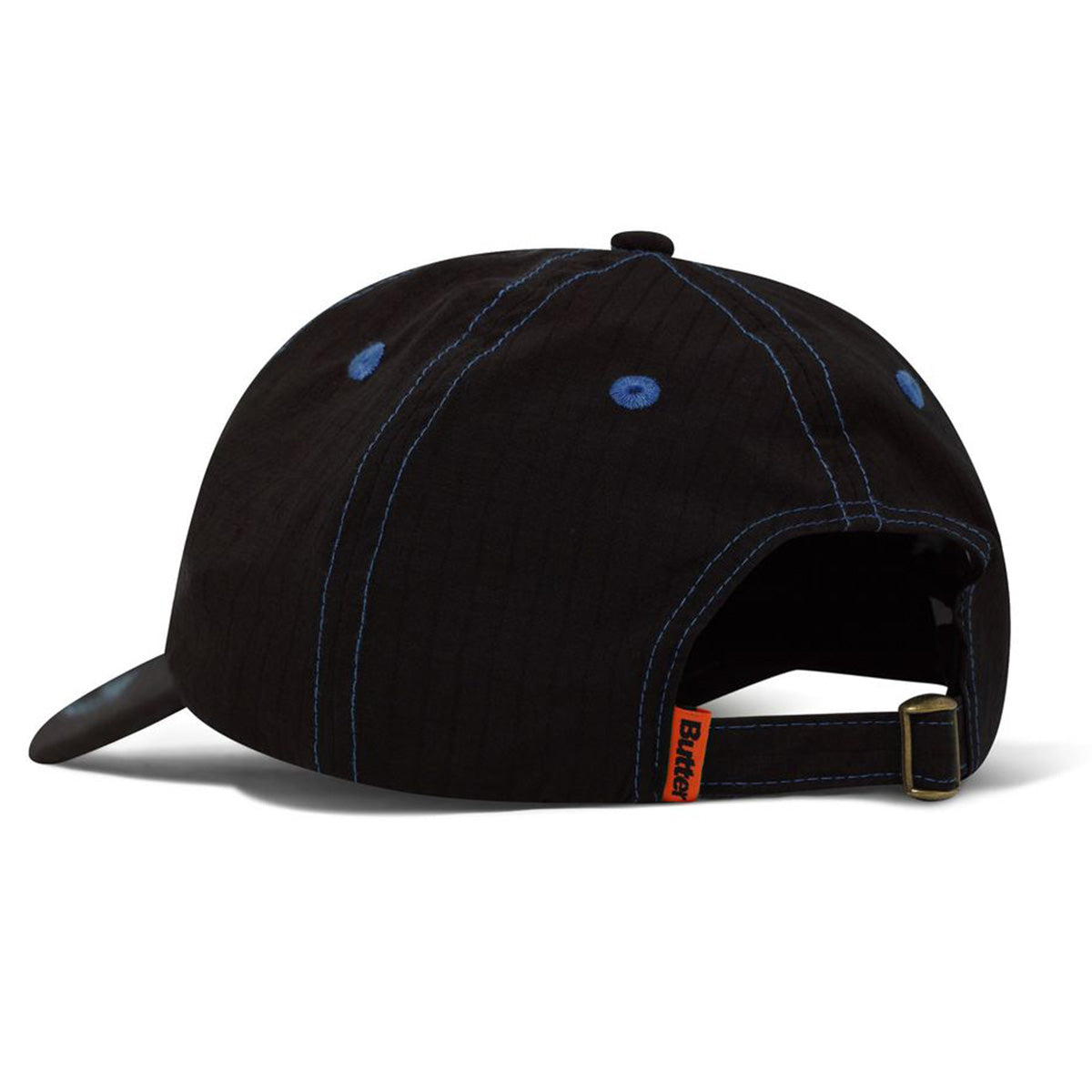 Butter Goods Nylon Rounded Logo 6 Panel Cap Black Back.