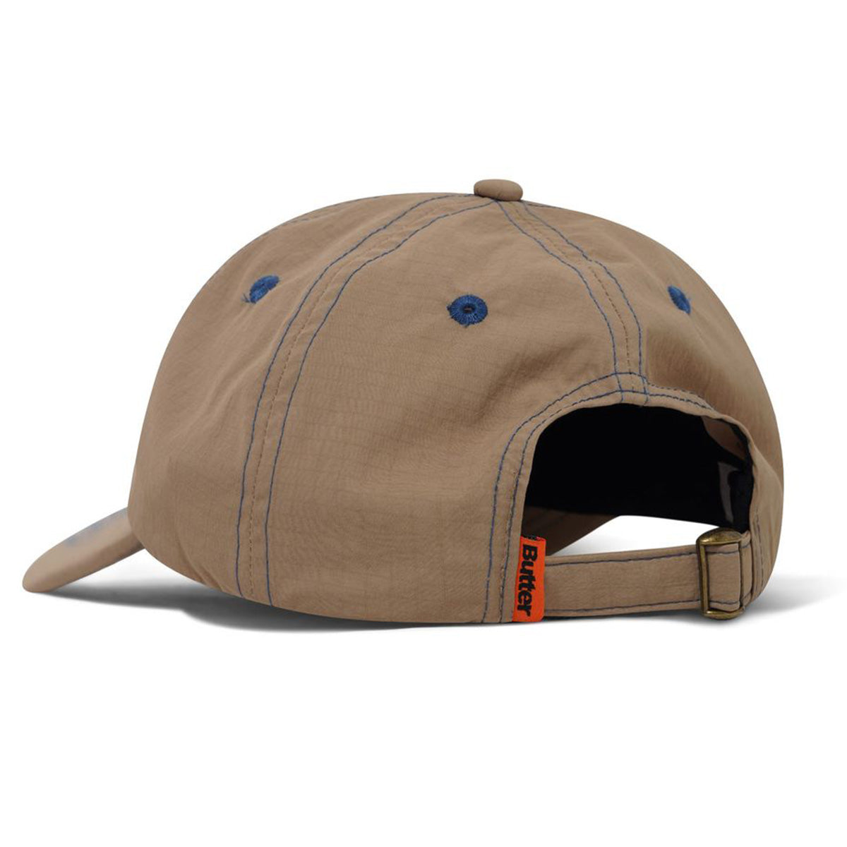 Butter Goods Nylon Rounded Logo 6 Panel Cap Sand Back.