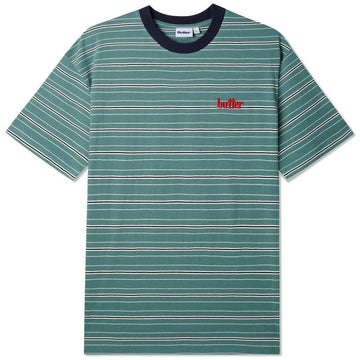 Butter Goods - Park Stripe Tee Forest/White/Black.
