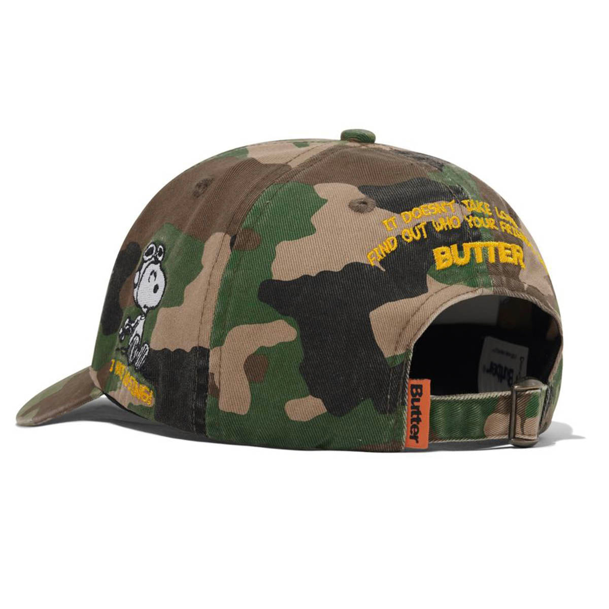 Butter Goods - X Peanuts Rats 6 Panel Cap Washed Camo.