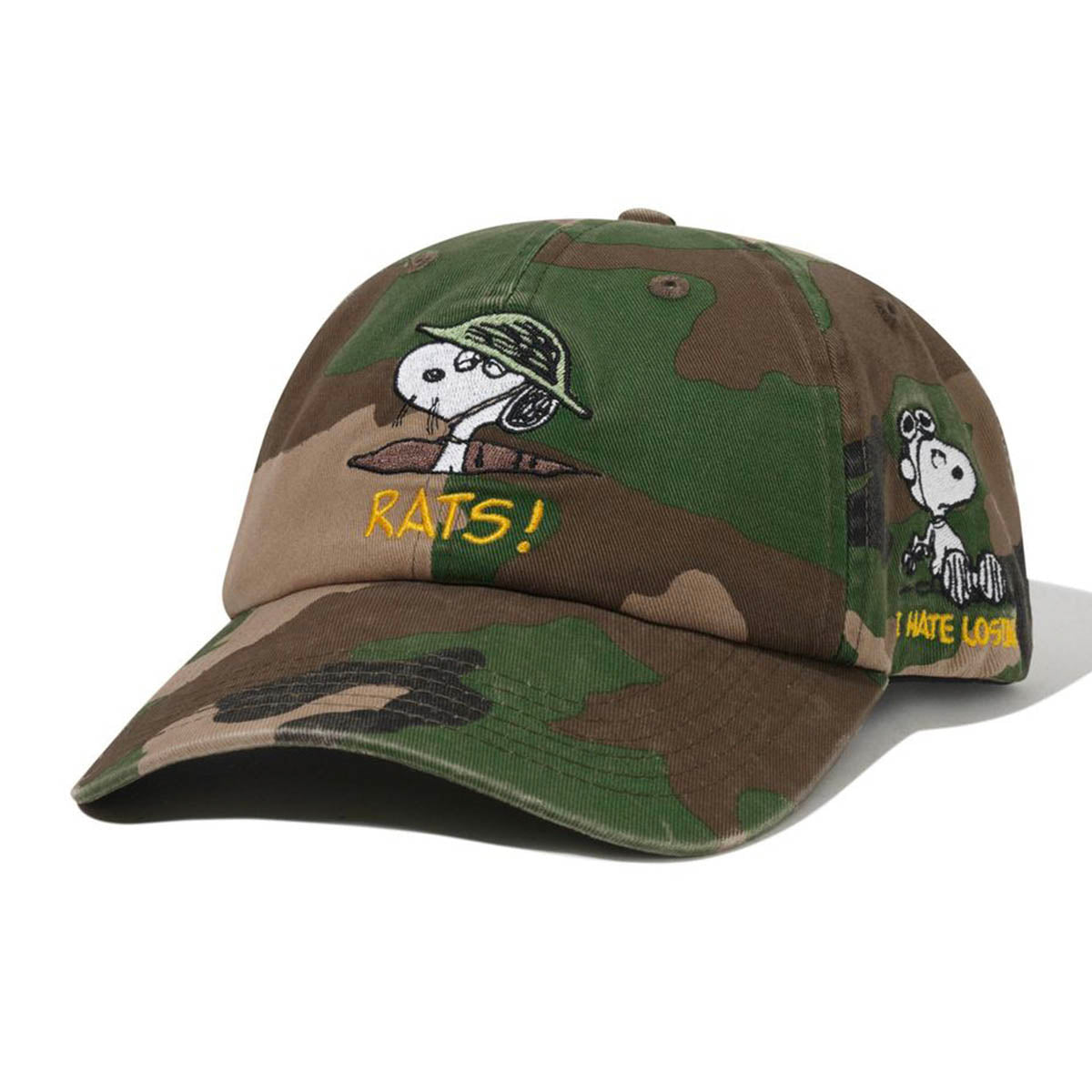Butter Goods - X Peanuts Rats 6 Panel Cap Washed Camo.