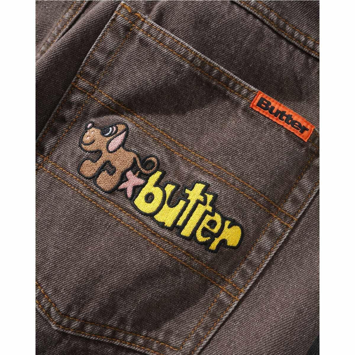 Butter Goods - Pooch Relaxed Denim Jeans Washed Brown.