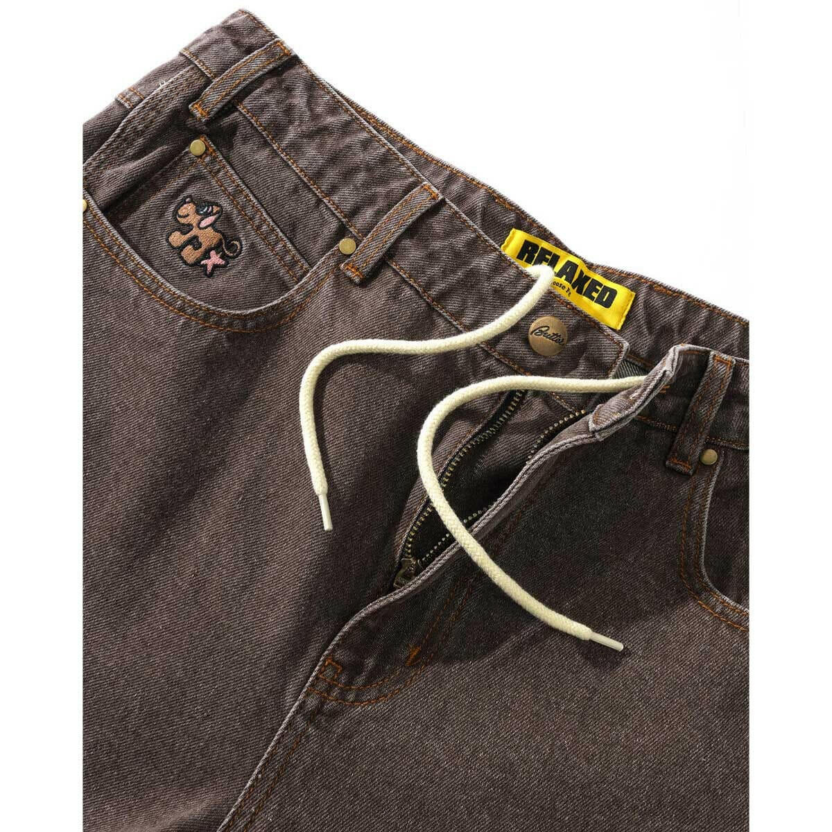 Butter Goods - Pooch Relaxed Denim Jeans Washed Brown.