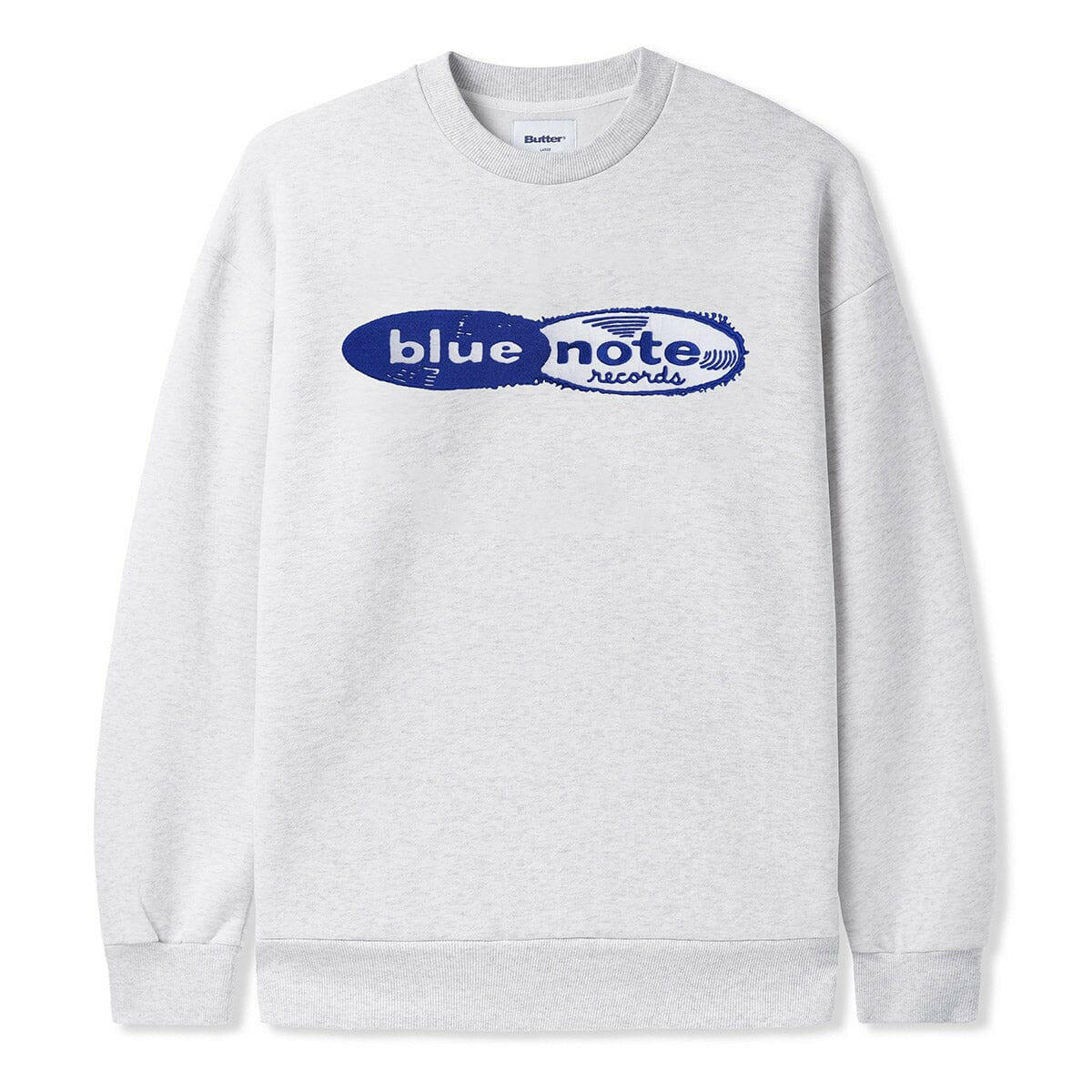 Butter Goods - Blue Note Records Logo Felt Applique Crew Ash.