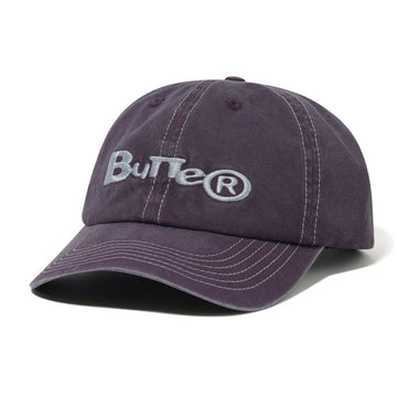 Butter Goods Registered 6 Panel Cap Washed Dusk Front.