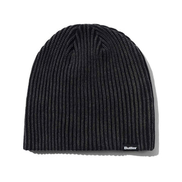 Butter Goods Ribbed Skully Beanie Washed Black