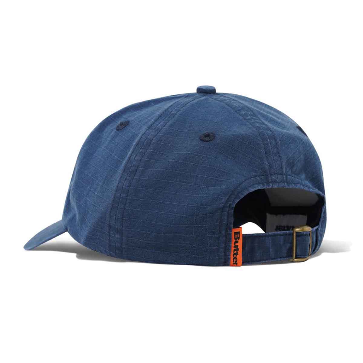 Butter Goods Ripstop Rounded Logo 6 Panel Cap Washed Navy Back