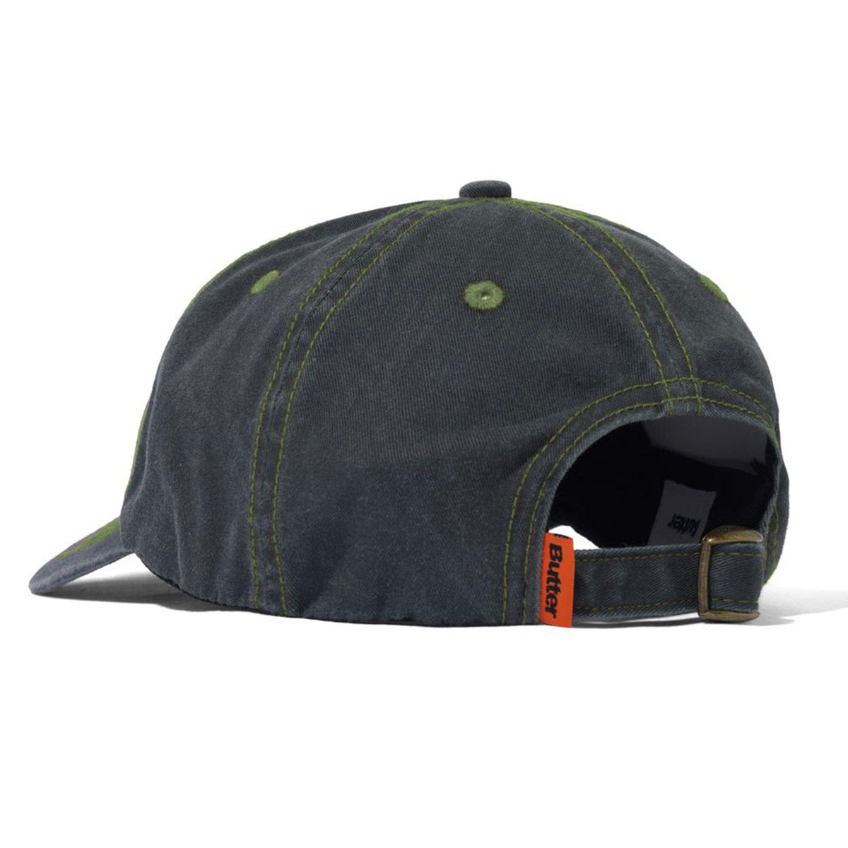 Butter Goods - Rounded Logo 6 Panel Cap Washed Black/Army.