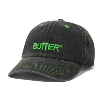 Butter Goods - Rounded Logo 6 Panel Cap Washed Black.