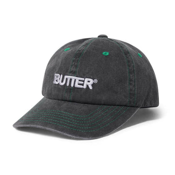 Butter Goods - Rounded Logo 6 Panel Cap Washed Black.