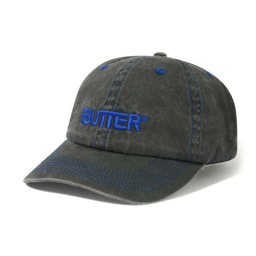 Butter Goods - Rounded Logo 6 Panel Cap Washed Black.