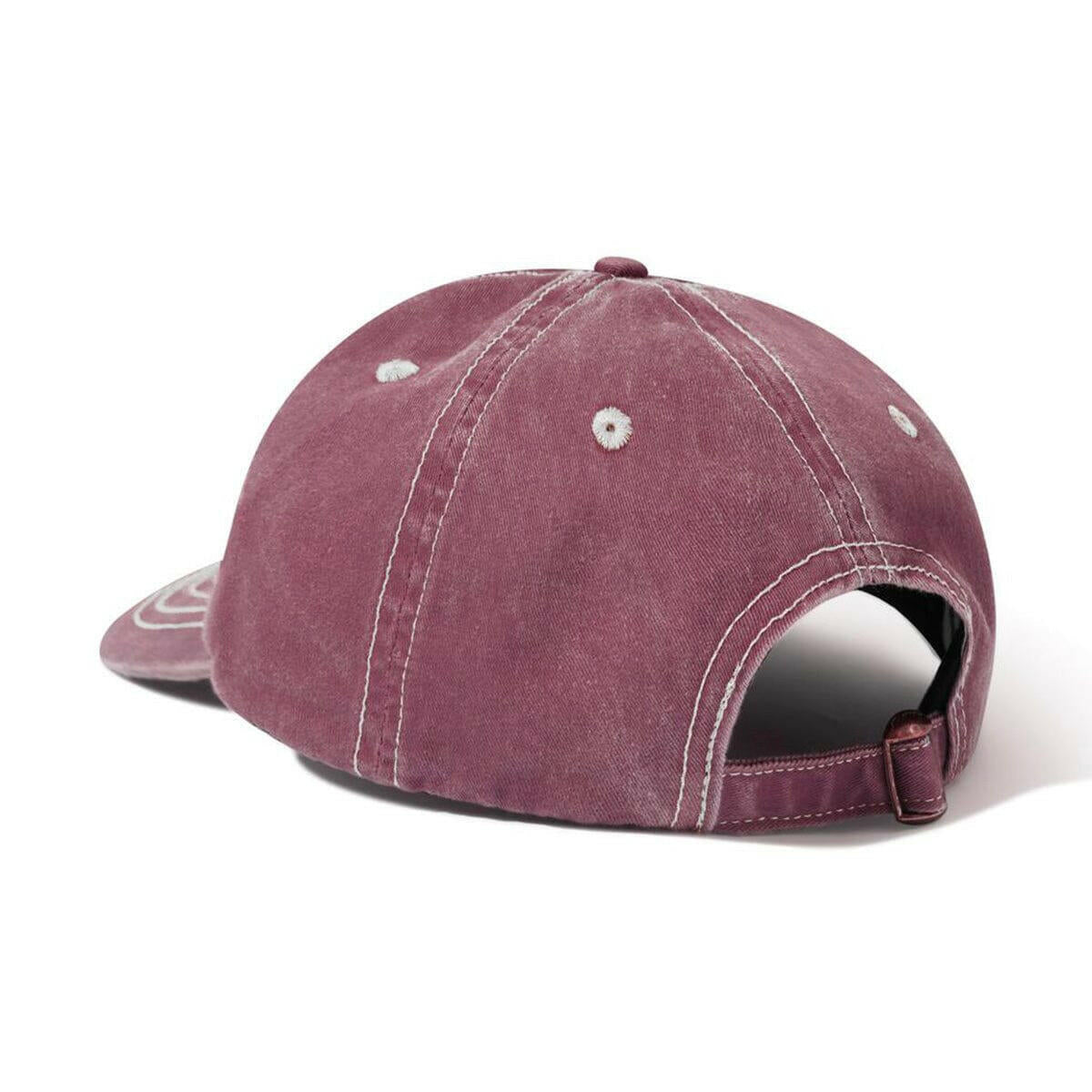 Butter Goods - Rounded Logo 6 Panel Cap Washed Burgundy.