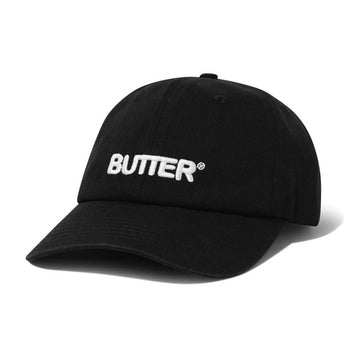 Butter Goods Rounded Logo 6 Panel Cap Black Front