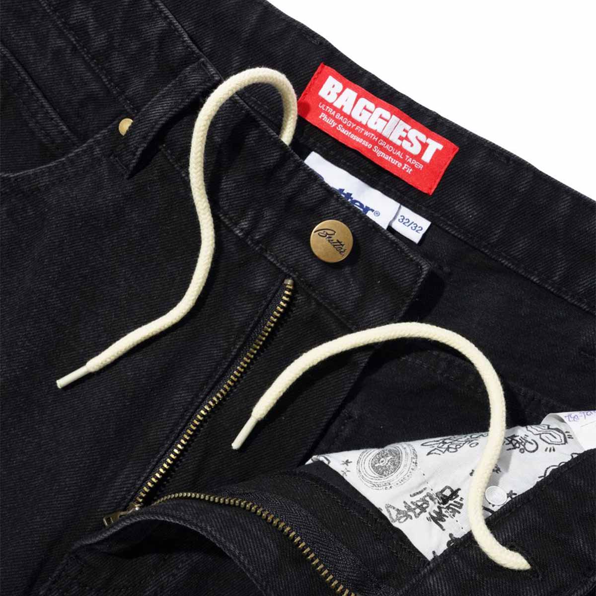 Butter Goods Santosuosso Denim Jeans Flat Black Front Detail