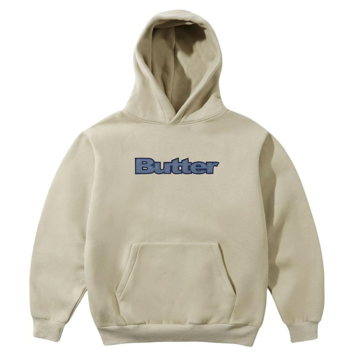 Butter Goods - Satin Logo Applique Hoodie Oat.
