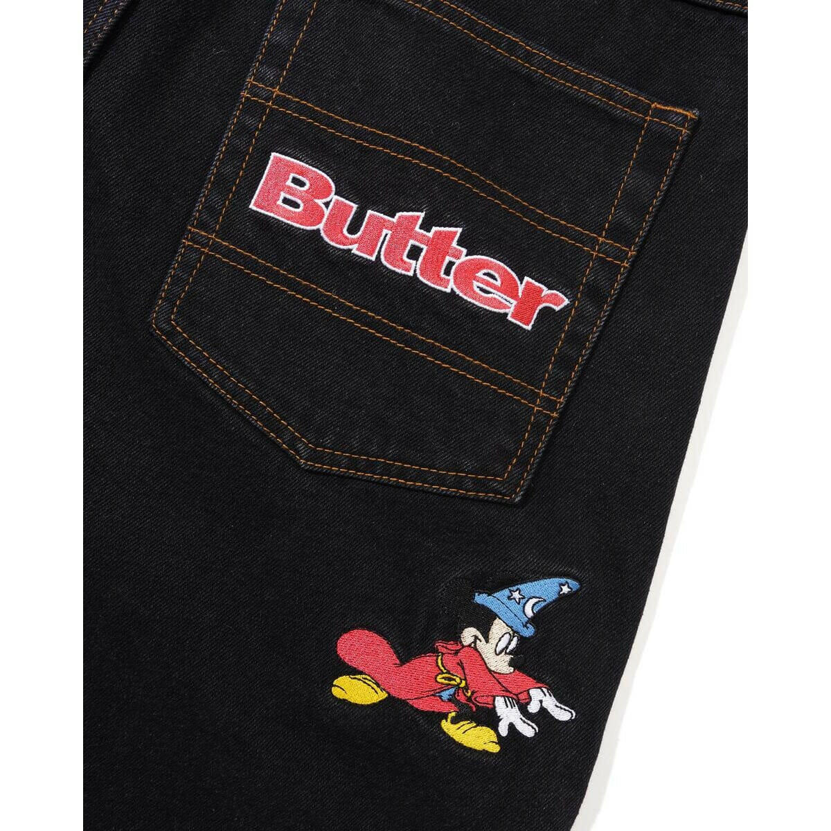 Butter Goods - Sorcerer Baggy Denim Shorts Washed Black.