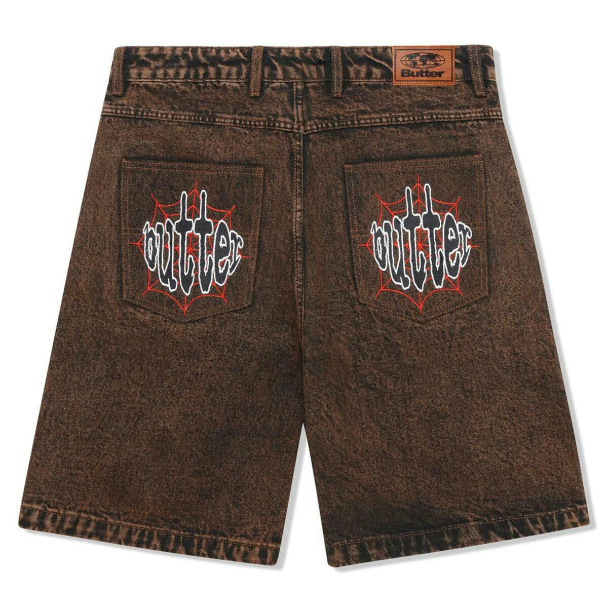 Butter Goods - Spider Denim Shorts Acid Brown.