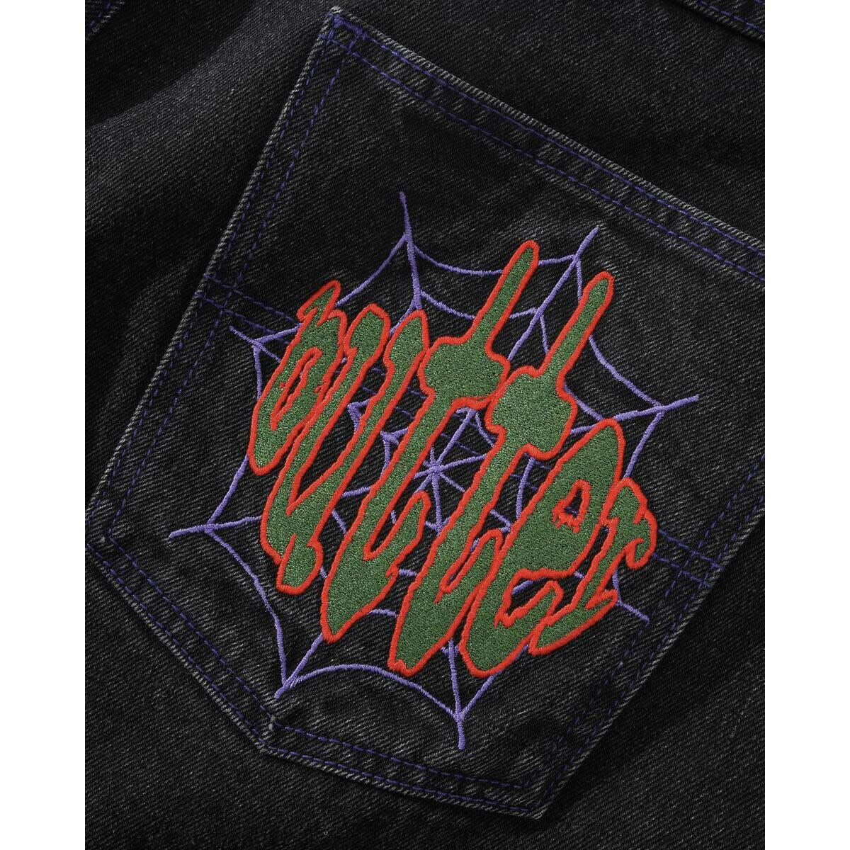 Butter Goods - Spider Denim Shorts Washed Black.