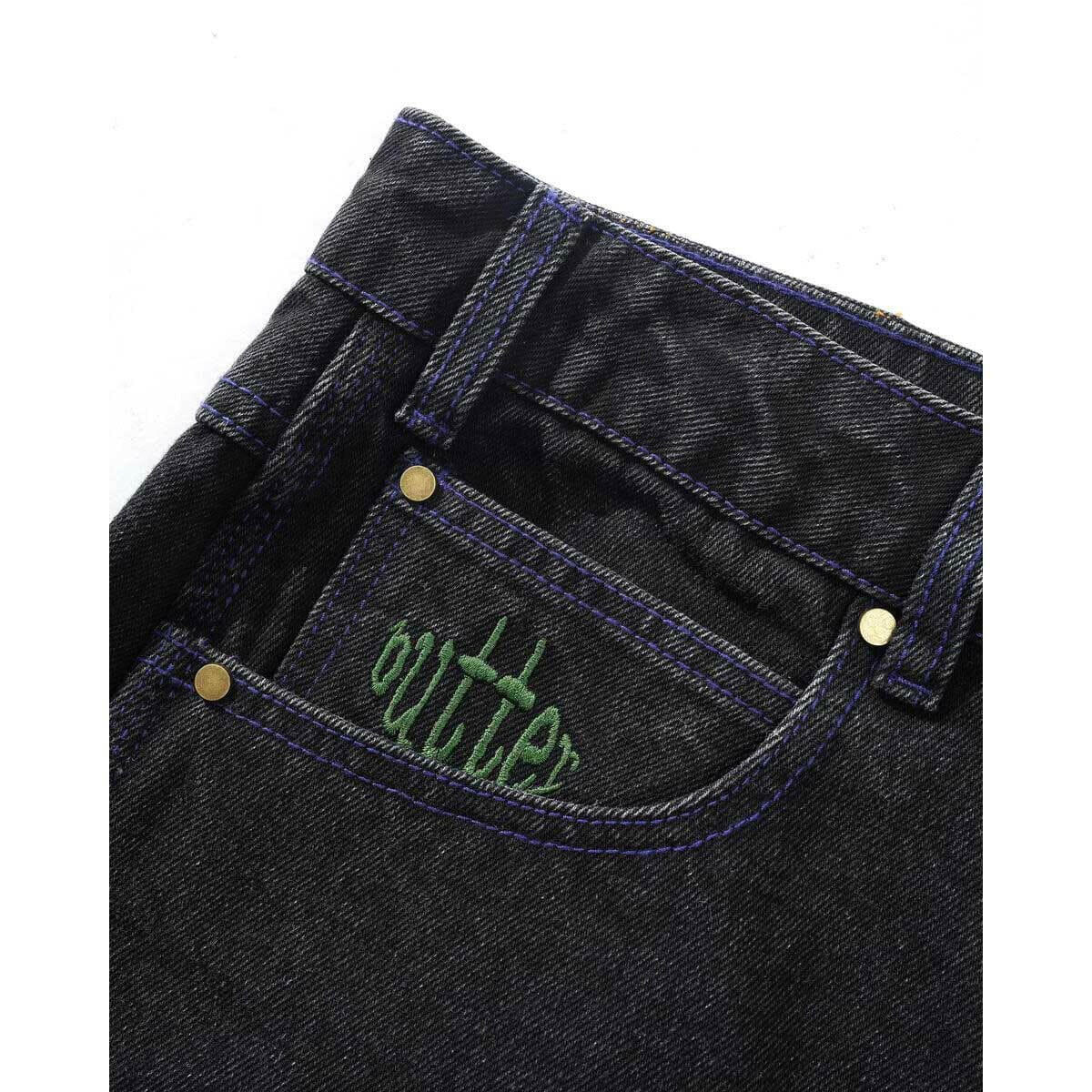 Butter Goods - Spider Denim Shorts Washed Black.