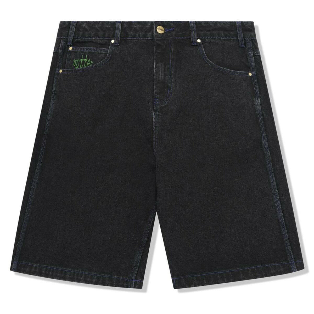 Butter Goods - Spider Denim Shorts Washed Black.